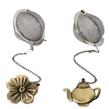 Teaball with Bronzed Charm - Flower + Teapot